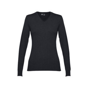 THC MILAN WOMEN. Pullover com decote em" V" para senhora em algodão e poliamida